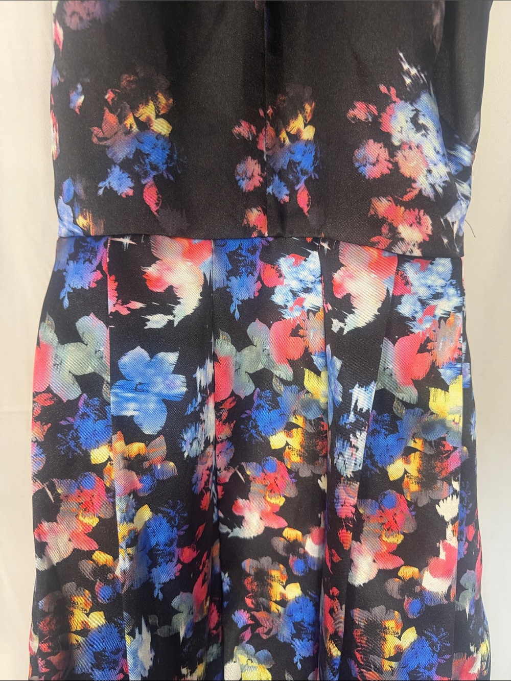 MORGAN & CO BLACK FLORAL HALTER PROM GOWN SZ 1/2 - Picture 5 of 10